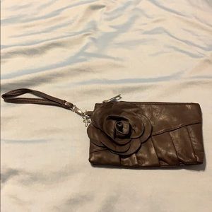 Brown rose wristlet